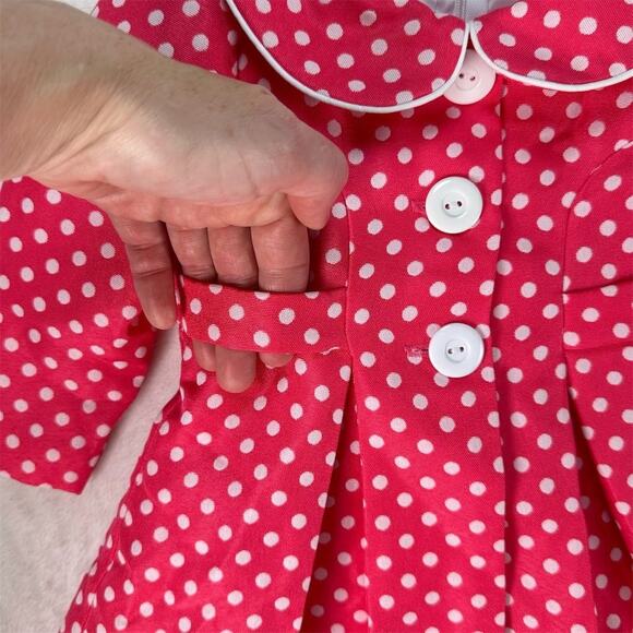 BONNIE BABY‎ Infant Girls Dressy Pink Polka Dot Jacket & Dress Set Formal 12M - Picture 9 of 16